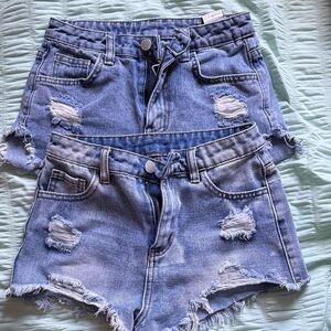 Distressed Denim Girls Shorts